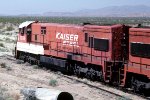 Kaiser Steel U30C #1034 leads an iron ore pellet train over the Eagle Mountain Railway "Summit" toward the SP interchange at Ferrum